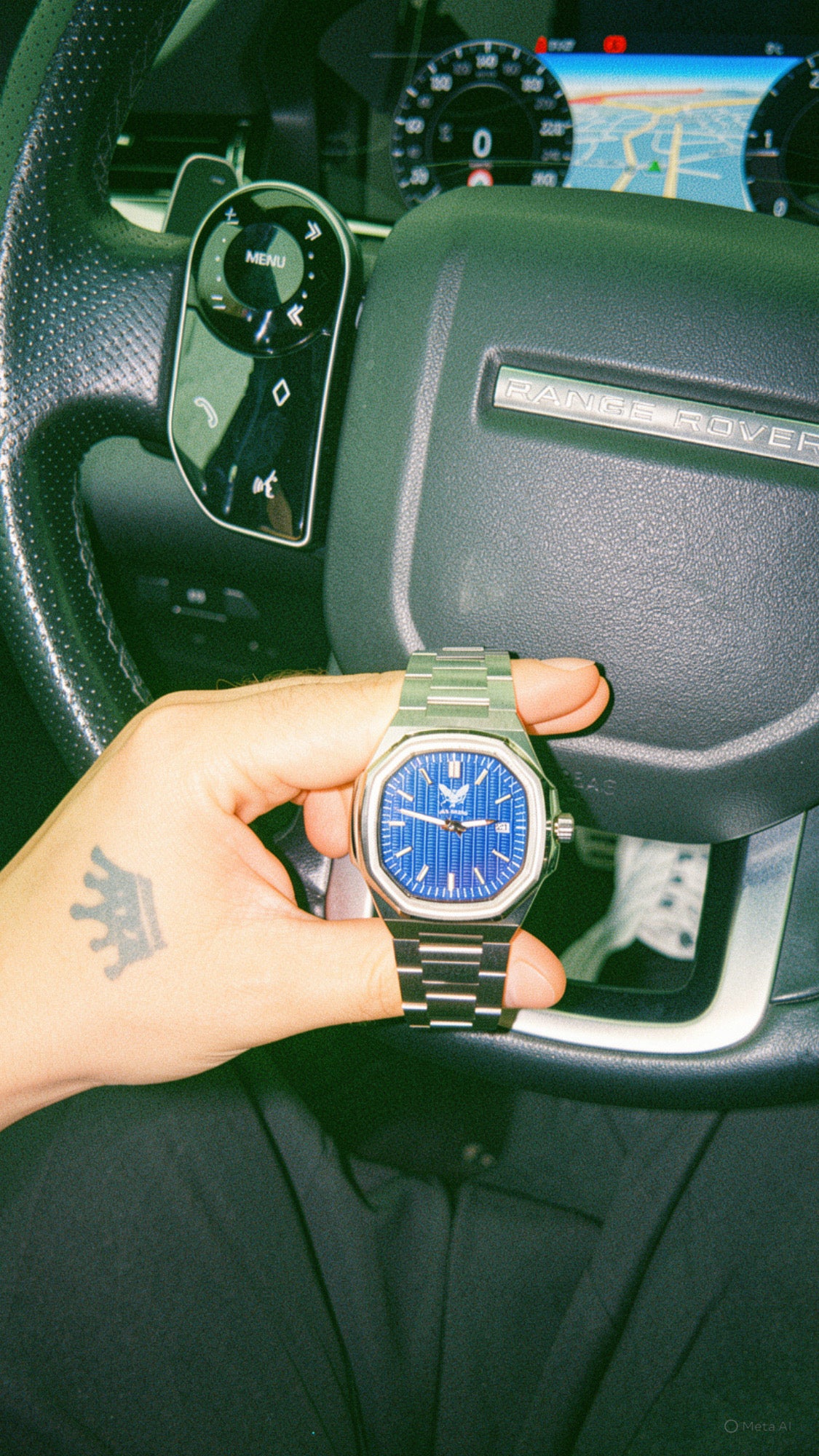 OWL BRAND Uhr – Blaues Zifferblatt