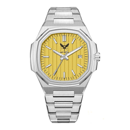 OWL BRAND Uhr – Gelbes Zifferblatt