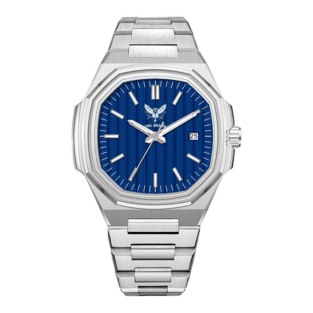 OWL BRAND Uhr – Blaues Zifferblatt