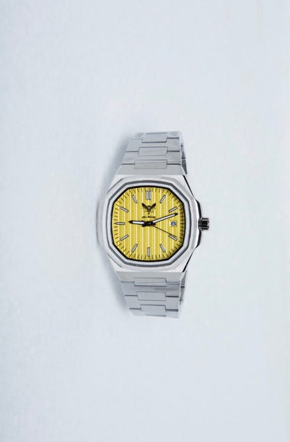 OWL BRAND Uhr – Gelbes Zifferblatt